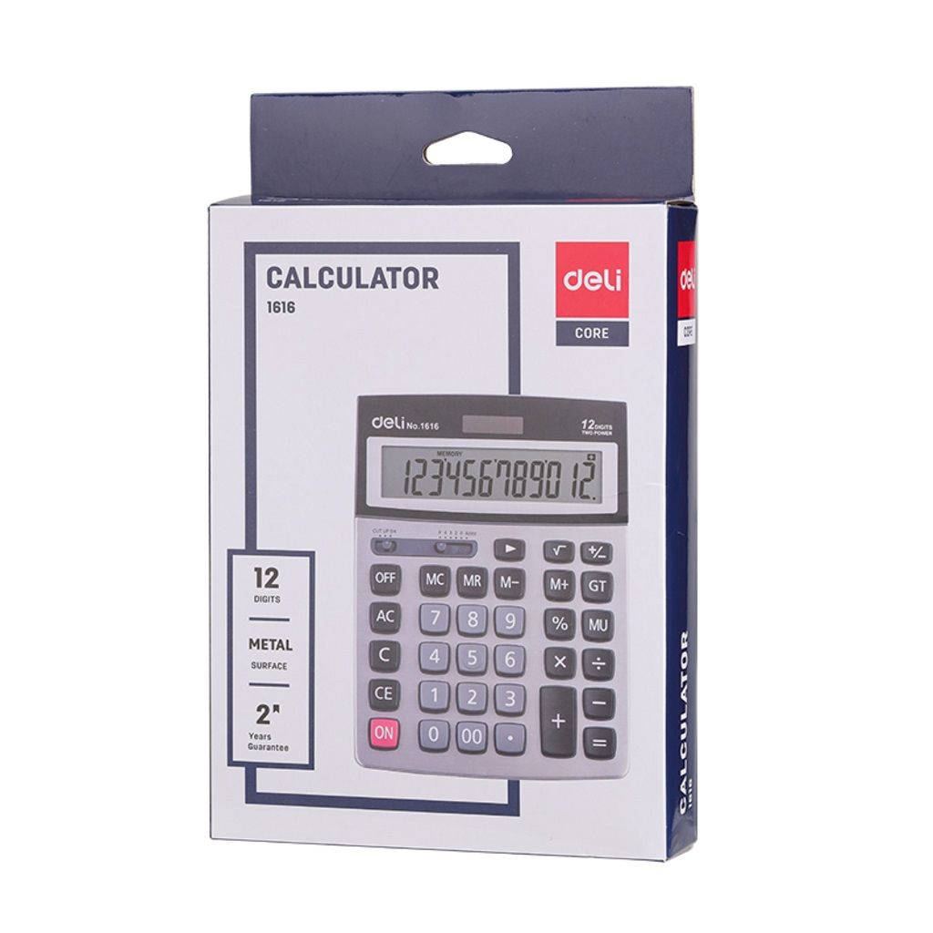 [ Special Deal ] DELI-Office Supplies DELI CORE E1616 CALCULATOR 12-DIGIT METAL Dual Power Source Auto Power Off Compact Design Durable Metal Construction Ergonomic Design