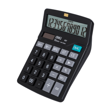 【Deli Official】DELI-Office Supplies DELI EASY E837 CALCULATOR 12-DIGIT - 12-Digit Dual Power with Tilted LCD Display