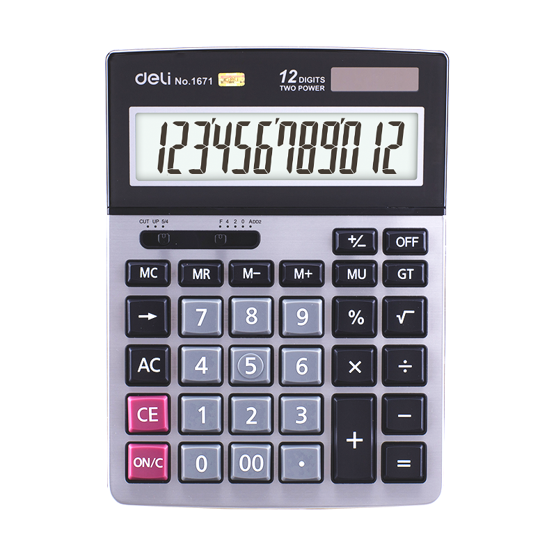 [ Special Deal ] Deli-Office Supplies Deli Core E1671 Calculator 12-Digit Metal  Dual Power Source  Durable Metal Panel Design  Multi-Function Capability