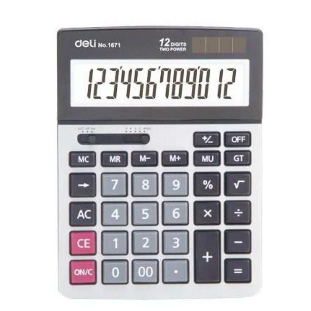 [ Special Deal ] Deli-Office Supplies Deli Core E1671 Calculator 12-Digit Metal  Dual Power Source  Durable Metal Panel Design  Multi-Function Capability