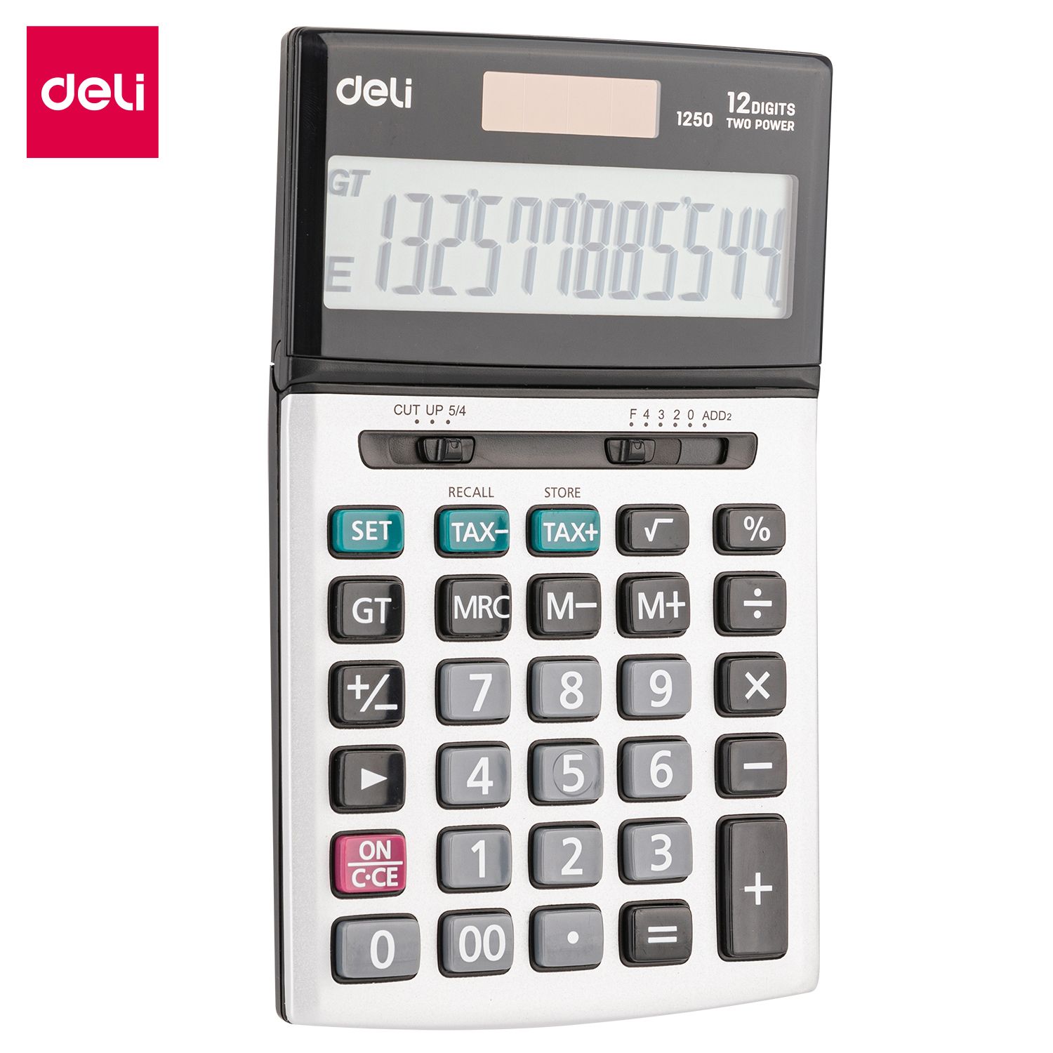 [ Special Deal ] DELI-Office Supplies Deli Core E1250 Tax Calculator 12-Digit Metal With Tilt-Display Durable design with metal faceplate Tax calculation functions