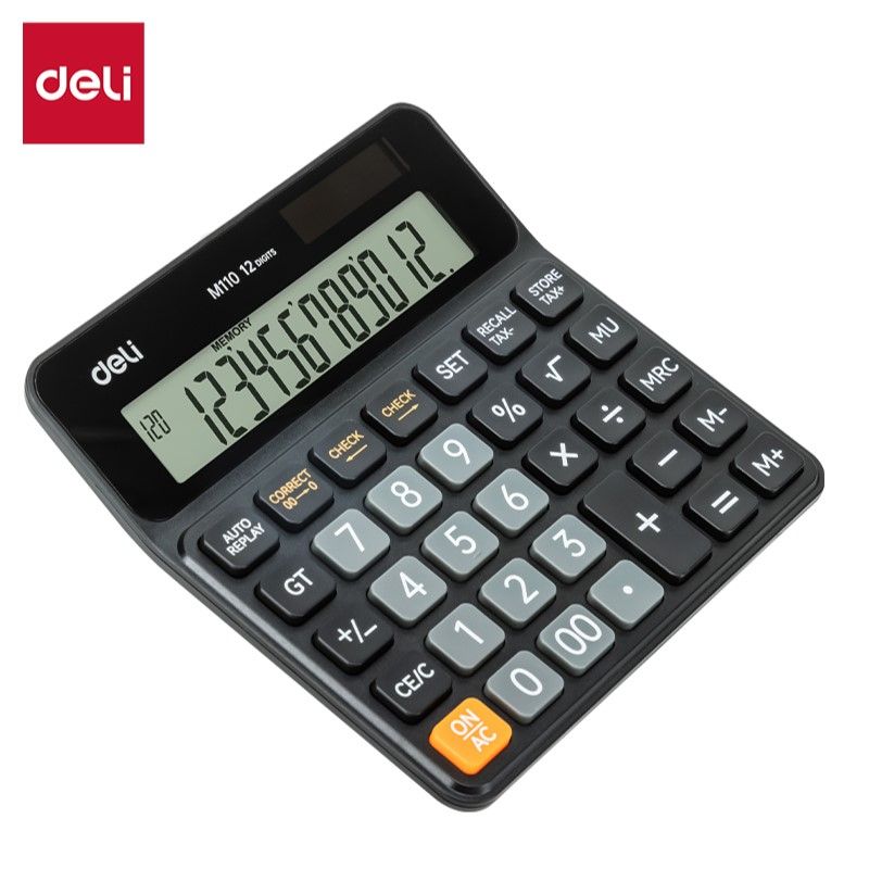 【Deli Official】 Deli -Office Supplies  Deli Smart  EM110 120-Check Tax Calculator 12-DIGIT Built-in Tax Calculation Keys  Business & Math Functions