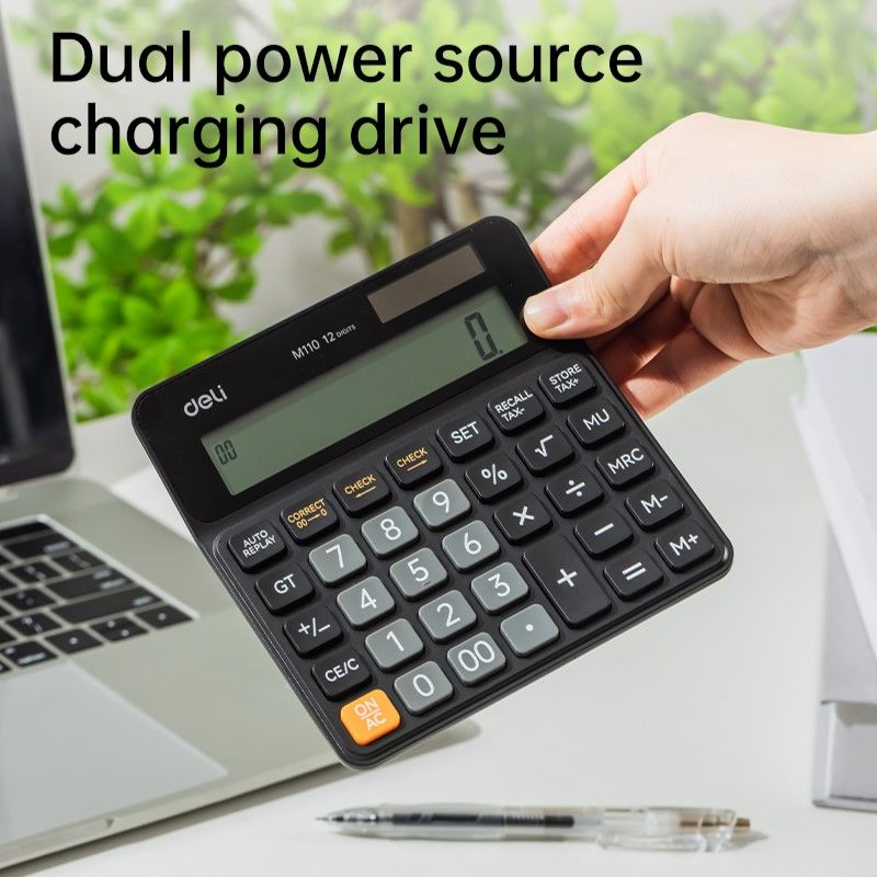 【Deli Official】 Deli -Office Supplies  Deli Smart  EM110 120-Check Tax Calculator 12-DIGIT Built-in Tax Calculation Keys  Business & Math Functions