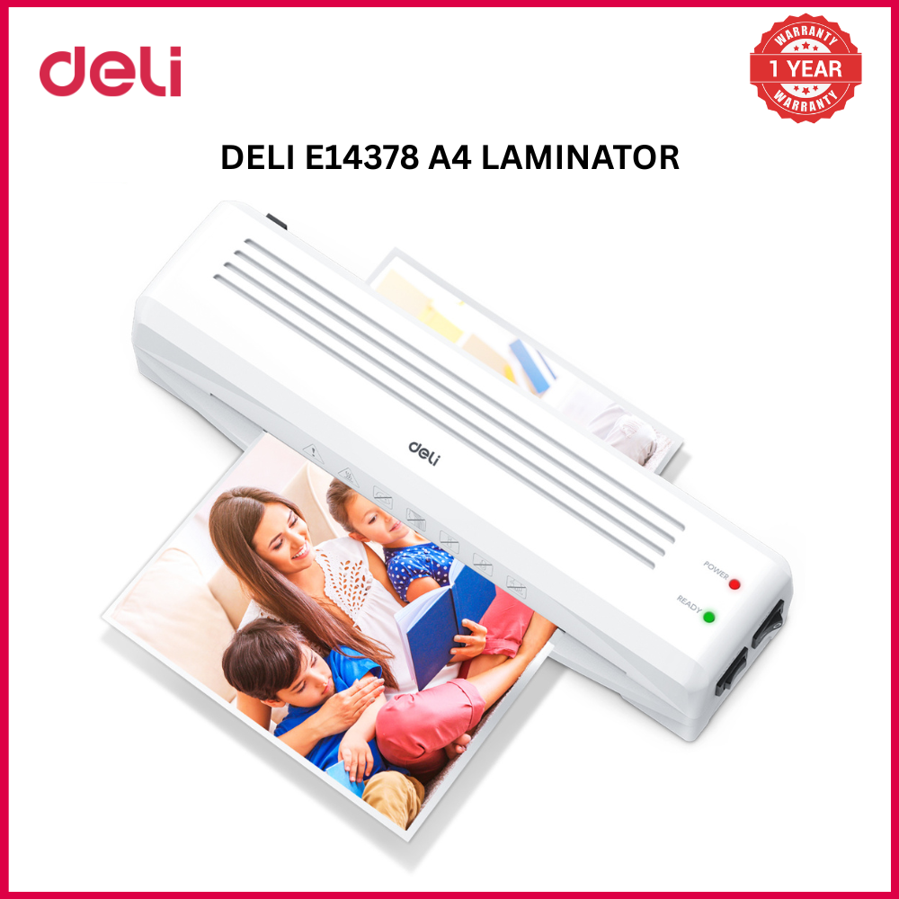 [Limited Sale]DELI-Office Equipment DELI E14378 A4 LAMINATOR - Compact and efficient laminating machine , Quiet Operation , designed for home, school, and small office use