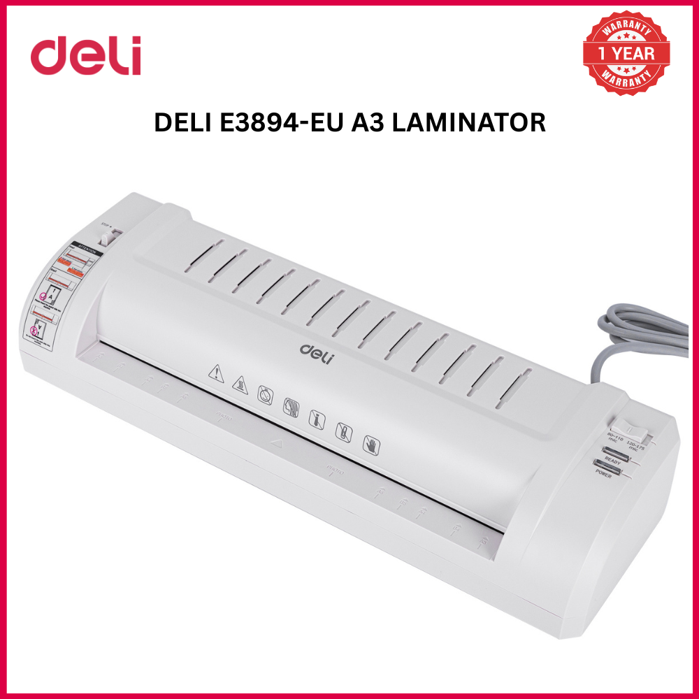 【Deli Official】DELI-Office Equipment DELI E3894-EU A3 Laminator User-Friendly OperationDual Temperature Settings Low Noise Operation