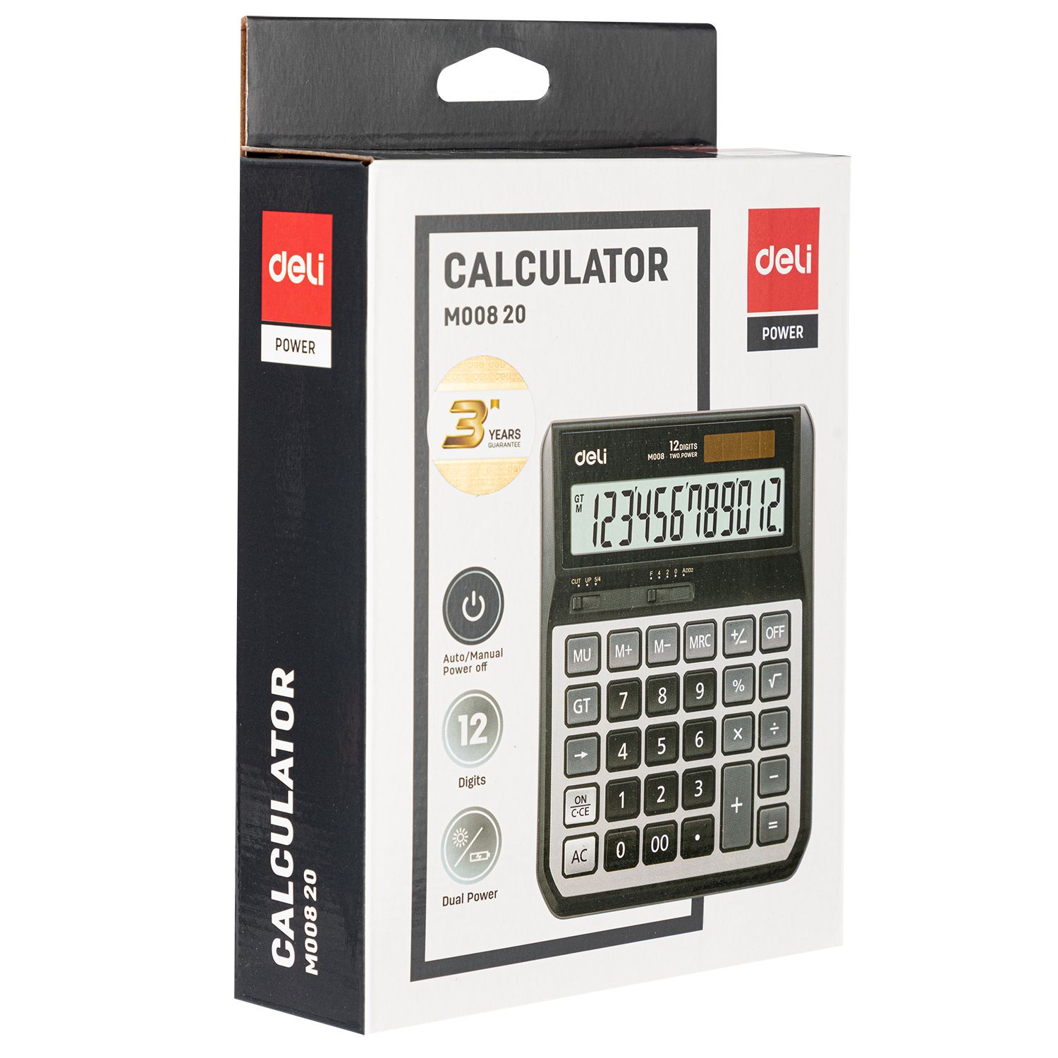 [ Special Deal ]Deli -Office Supplies Deli Classic  M008 Calculator 12-Digit Metal  Dual Power Large and clear LCD