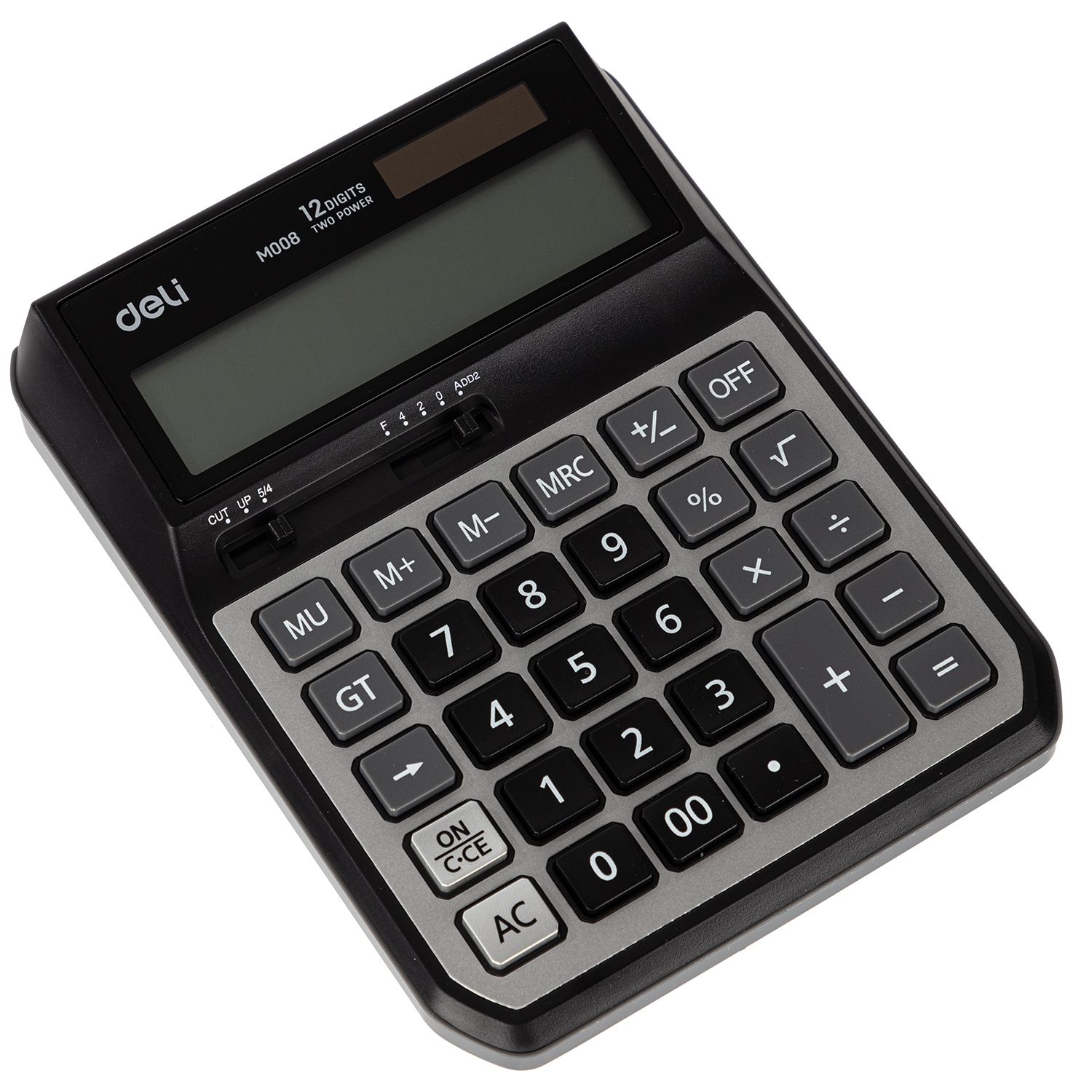 [ Special Deal ]Deli -Office Supplies Deli Classic  M008 Calculator 12-Digit Metal  Dual Power Large and clear LCD