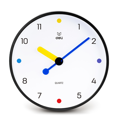 [ Special Deal ] Deli -Office Supplies Deli LE404 Wall Clock 28.5CM Dia. Clear & Easy-to-Read Design Silent Quartz Movement Durable Build Easy Wall Mounting  Stylish Modern Look