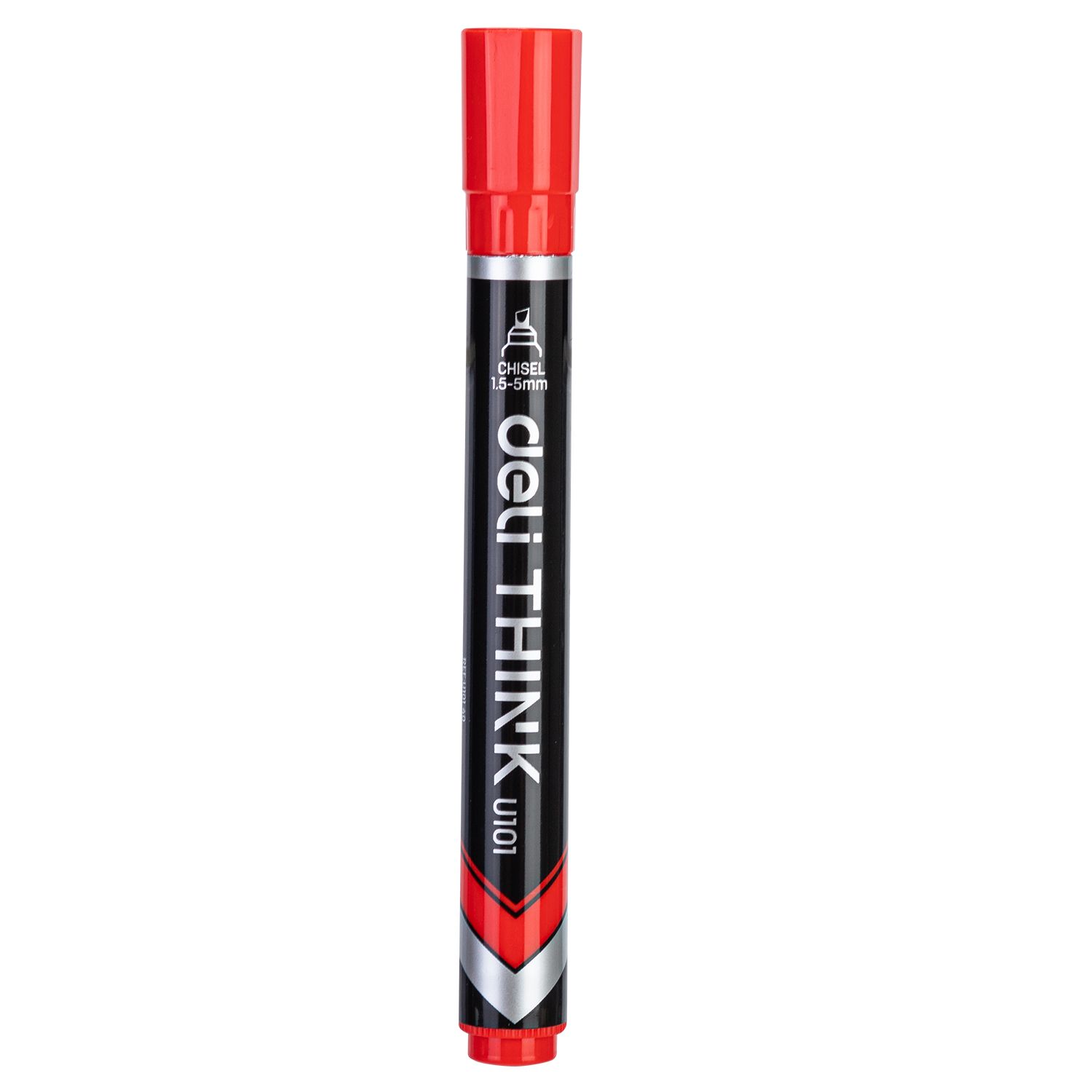 【Deli Official】DELI U10101 Think Permanent Marker Blister Pack of 4pcs Assorted (Black/Blue/Red/Green) Colors - Chisel Tip 1.5-5mm Quick-Drying, Water-Resistant Low-Odor Ink for Multi-Surface Use