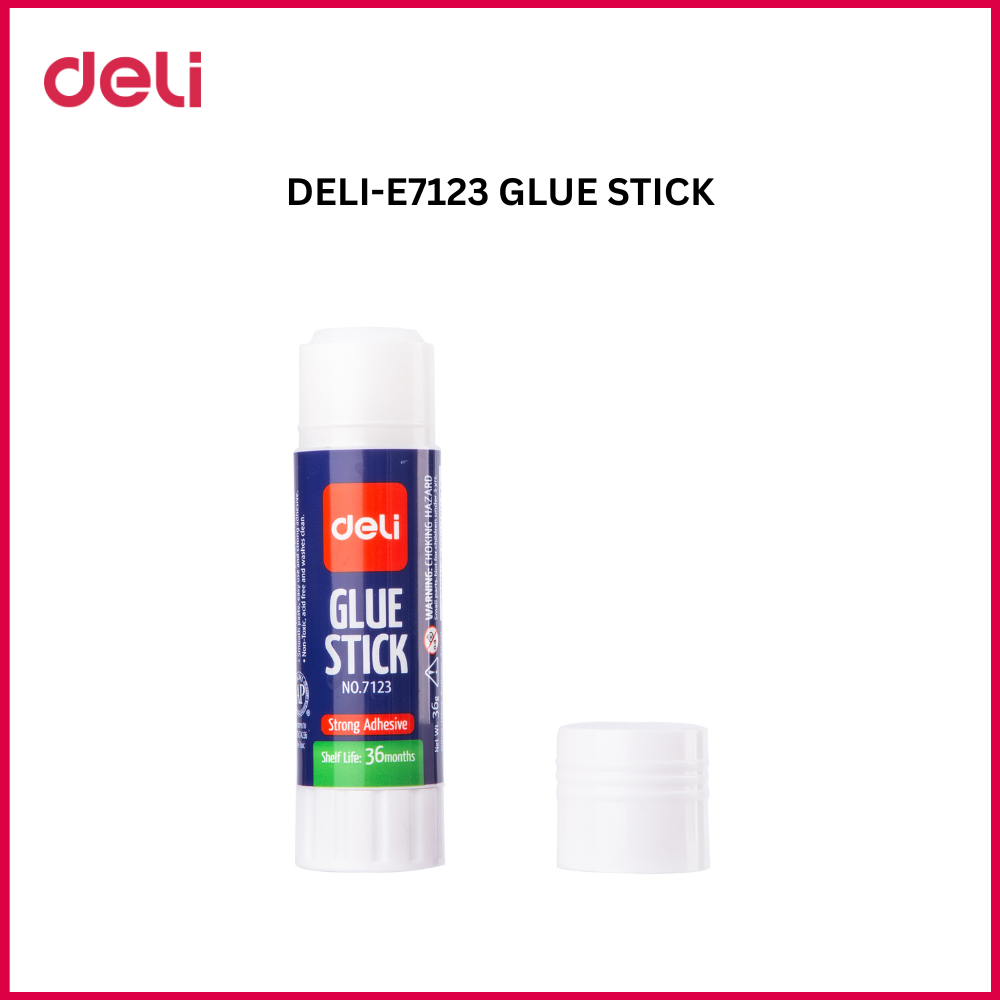 【Deli Official】DELI E7123 Glue Stick 36G Jumbo PVP Glue Stick Extra Strong Non-Toxic Clear-Drying Adhesive for Paper Cardboard Crafts & Office Use  Easy Twist-Up Application