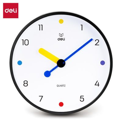 [ Special Deal ] Deli -Office Supplies Deli LE404 Wall Clock 28.5CM Dia. Clear & Easy-to-Read Design Silent Quartz Movement Durable Build Easy Wall Mounting  Stylish Modern Look