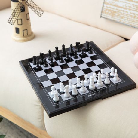 【Deli Official】 Deli-Office Supplies Deli 6758 Magnetic Chess - Magnetic Pieces No More Disruptions  Foldable & Portable Design  Durable Build Kid-Friendly Design