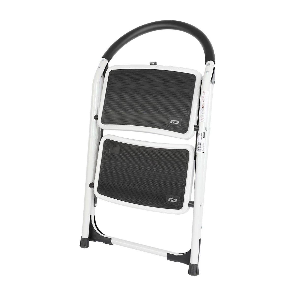 DELI DL509012 2 Steps Folding Ladder Compact & Foldable Design High Load Capacity Non-Slip Pedals Stylish Aesthetic