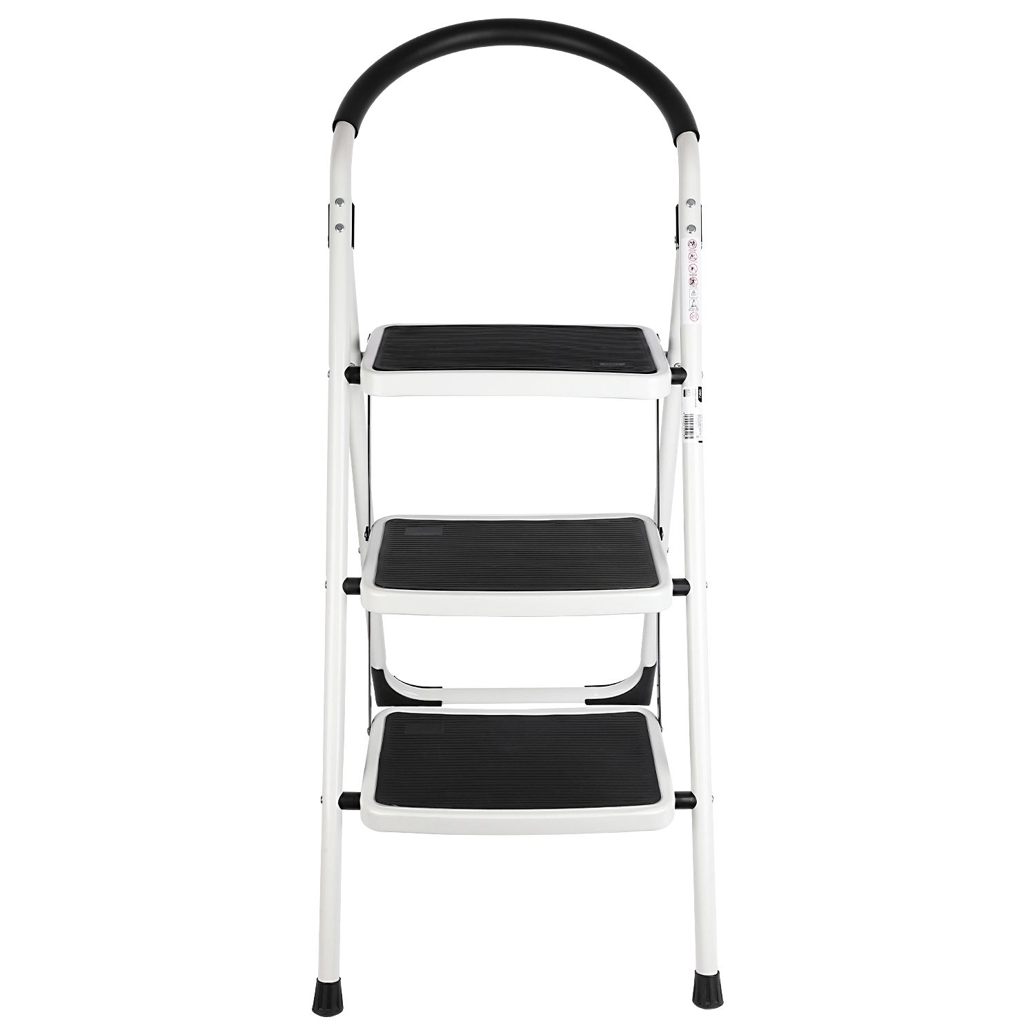 DELI DL509013 3 STEPS FOLDING LADDER  Sturdy Steel Frame High Load Capacity Anti-Slip Pedals & Rubber Feet Modern Look