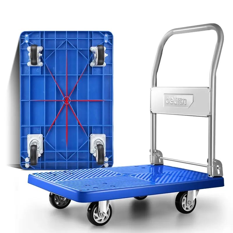 【Deli Official】 Deli-Office Equipment Deli DL6111 Flatbed Cart Heavy-Duty Load Capacity Compact & Foldable Design Anti-Slip Surface  Versatile Usage