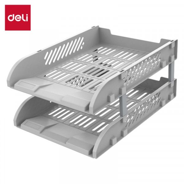 [Anniversary sale] DELI E9212 PLASTIC TRAY - 2 TIER High-Impact Polystyrene  Stackable with removable metal rods Smooth arc edges
