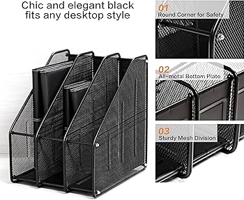 [Special Offer] DELI E9183 EXECUTIVE MESH TRAY - 2 TIER - BLACK Sleek black executive finish 2-tier stackable design