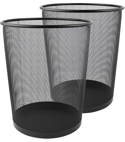 【Special Deal】 Deli 9188 Executive Mesh Waste Bin – Black Durable metal construction Durable metal construction Ventilated mesh design