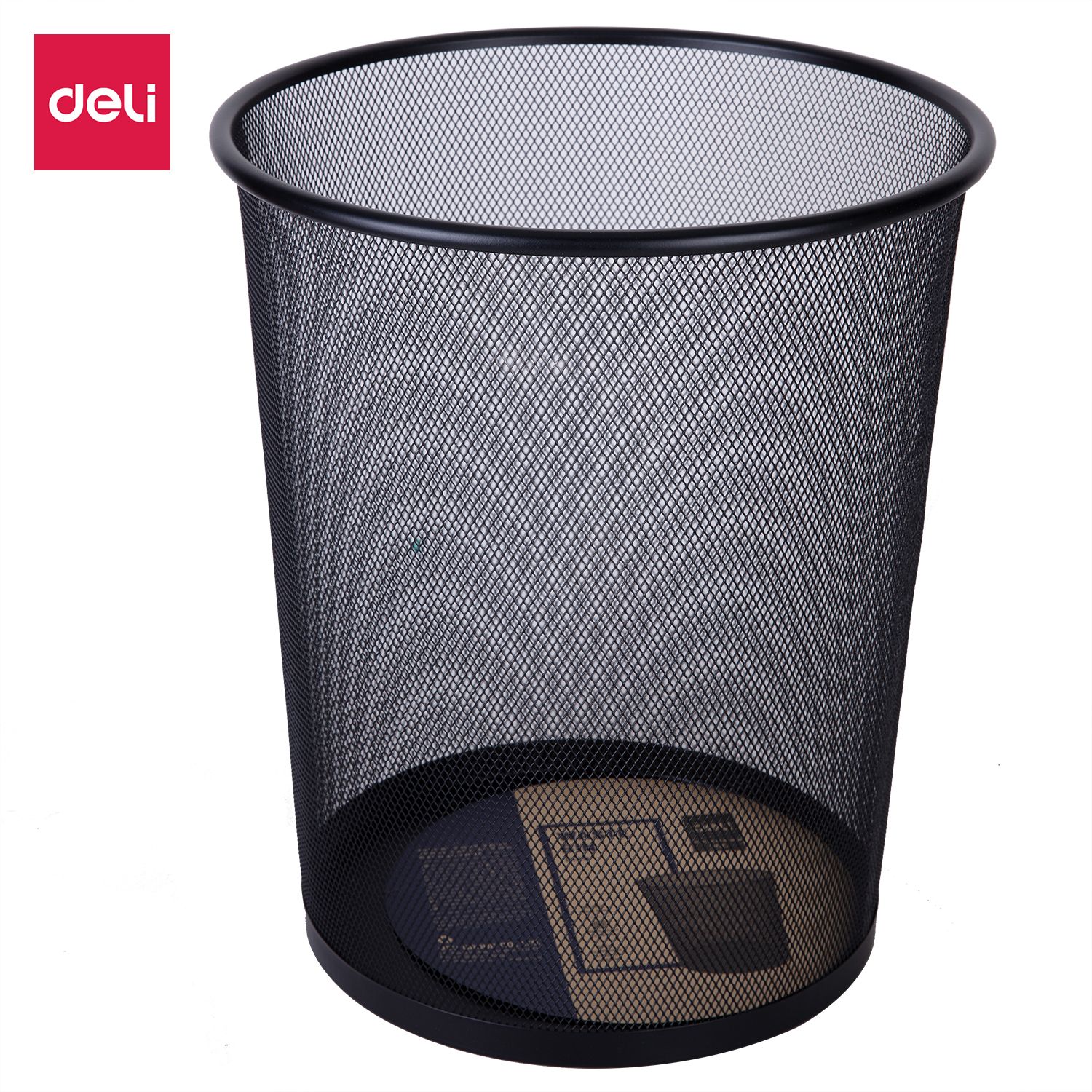 【Special Deal】 Deli 9188 Executive Mesh Waste Bin – Black Durable metal construction Durable metal construction Ventilated mesh design