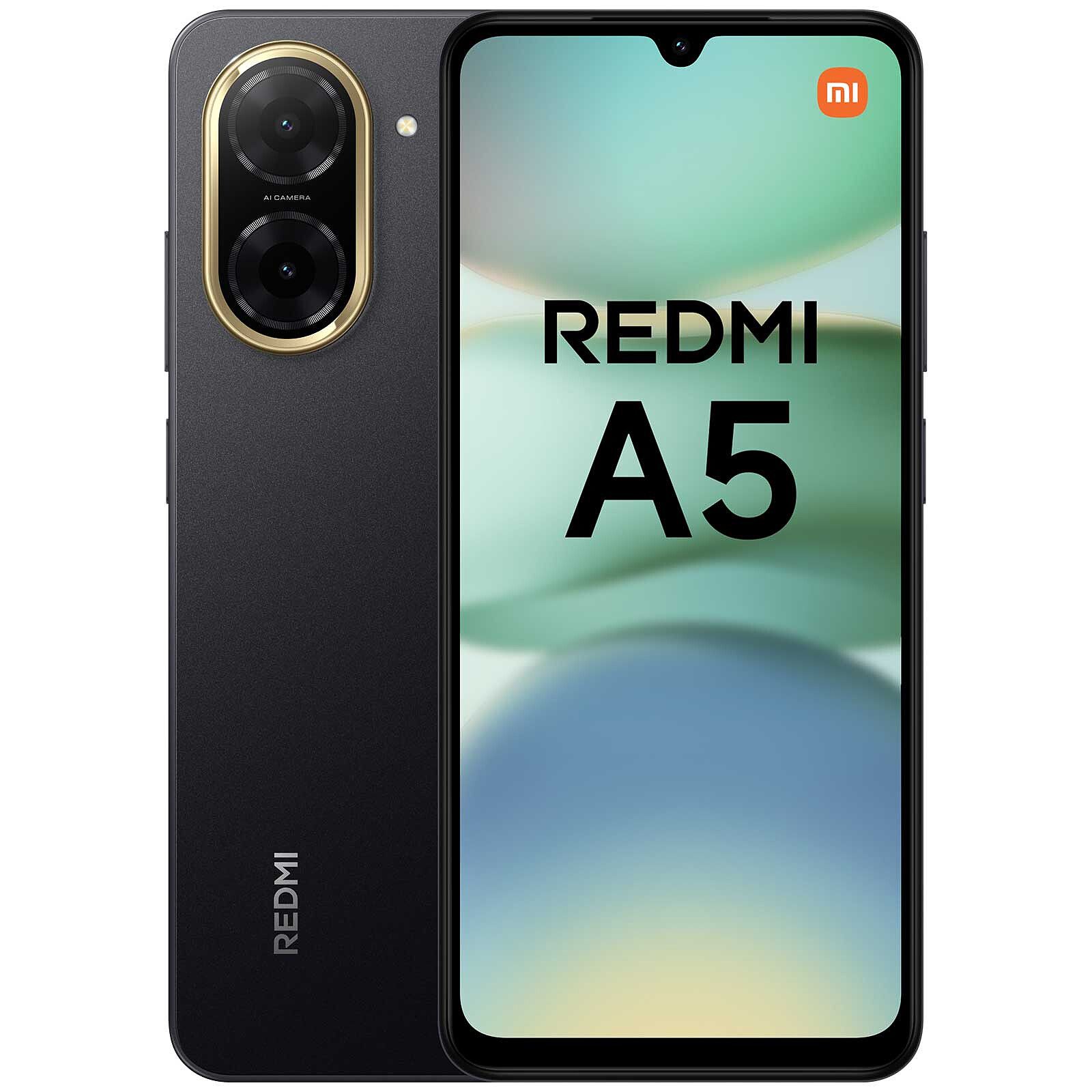 [Latest Arrival !!!] Redmi A5 SmartPhone Display 6.88"  - 3GB Ram + 64GB Rom, Dual SIM ,32MP main camera, 8MP front camera , 5200mAh battery , Side fingerprint sensor , USB Type-C Midnight Black