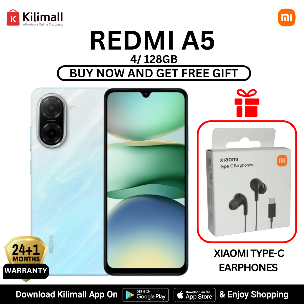 [Latest Arrival !!!] Redmi A5 SmartPhone Display 6.88"  - 4GB Ram + 128GB Rom, Dual SIM ,32MP main camera, 8MP front camera , 5200mAh battery , Side fingerprint sensor , USB Type-C