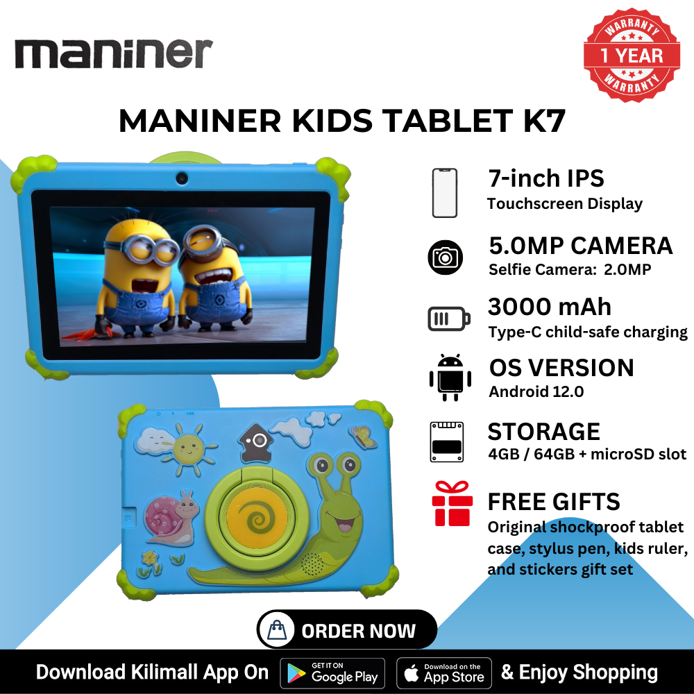 [New Arrival]  KIDS LEARNING TABLET K7 - 4GB + 64GB Storage , Dual core,Battery 3000mAh