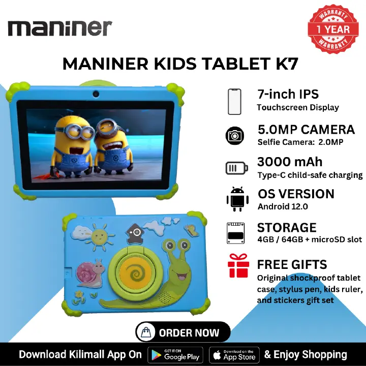 [New Arrival]  KIDS LEARNING TABLET K7 - 4GB + 64GB Storage , Dual core,Battery 3000mAh
