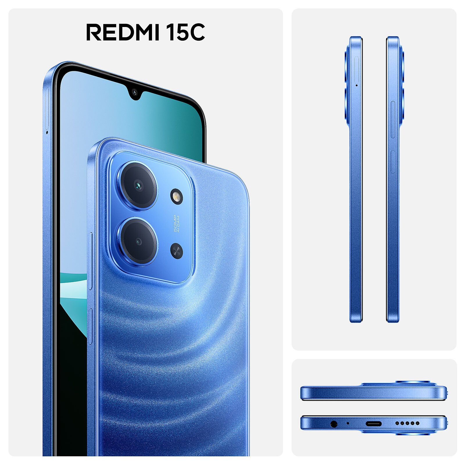 [New Launch] Redmi 15C Smartphone Display 6.9” 120Hz - 8GB Ram + 256GB Rom Dual SIM, 4G , 6000mAh Battery ,50MP AI dual camera ,33W fast charging ,IP64 ,MediaTek Helio G81-Ultra