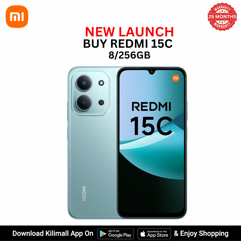 [New Launch] Redmi 15C Smartphone Display 6.9” 120Hz - 8GB Ram + 256GB Rom Dual SIM, 4G , 6000mAh Battery ,50MP AI dual camera ,33W fast charging ,IP64 ,MediaTek Helio G81-Ultra