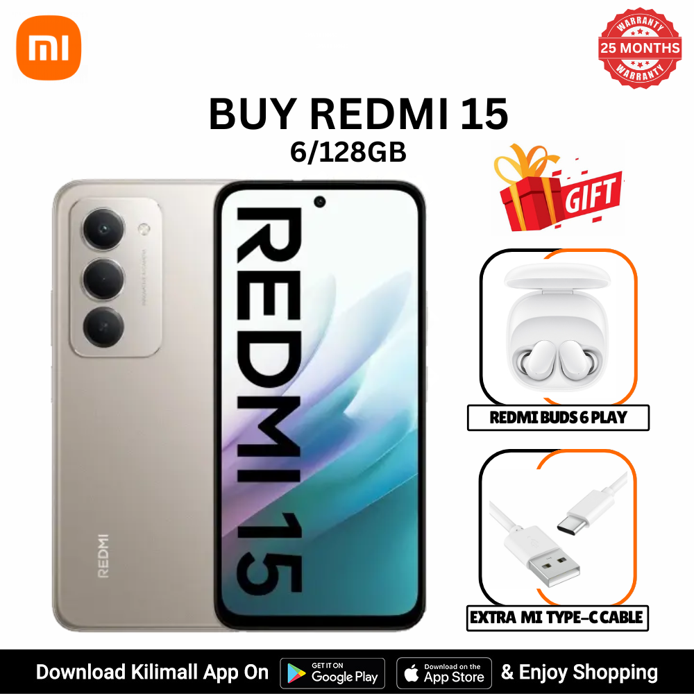 [Special Offer ]  Redmi 15 Smartphone 6.9" HD+ Display, 6GB+128GB, 50MP AI Camera, 7000mAh Battery, Dual SIM, 4G Side fingerprint phonehub