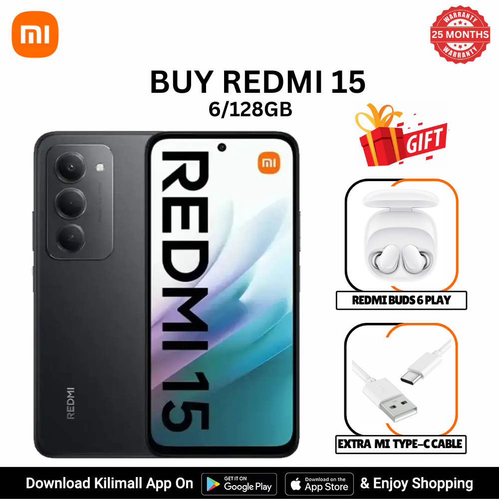 [Special Offer ]  Redmi 15 Smartphone 6.9" HD+ Display, 6GB+128GB, 50MP AI Camera, 7000mAh Battery, Dual SIM, 4G Side fingerprint phonehub