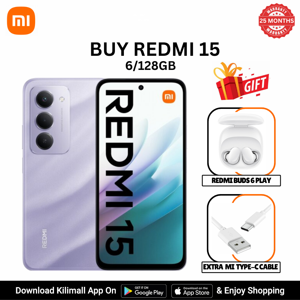 [Special Offer ]  Redmi 15 Smartphone 6.9" HD+ Display, 6GB+128GB, 50MP AI Camera, 7000mAh Battery, Dual SIM, 4G Side fingerprint phonehub