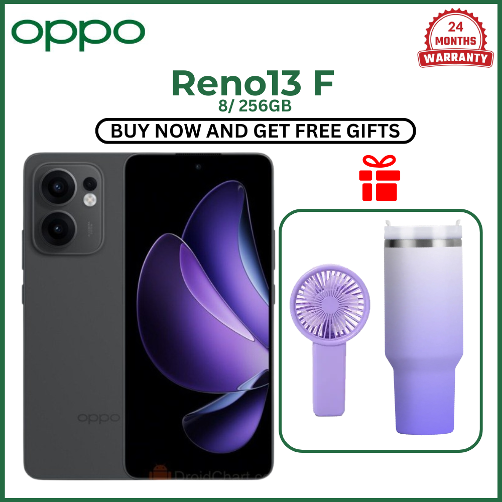 (Exclusive Deal)Brand New Oppo Reno 13F 8GB+256GB 6.67 Inches AMOLED 120Hz Display 50MP+32MP Front and Back Camera 5800mAh Battery
