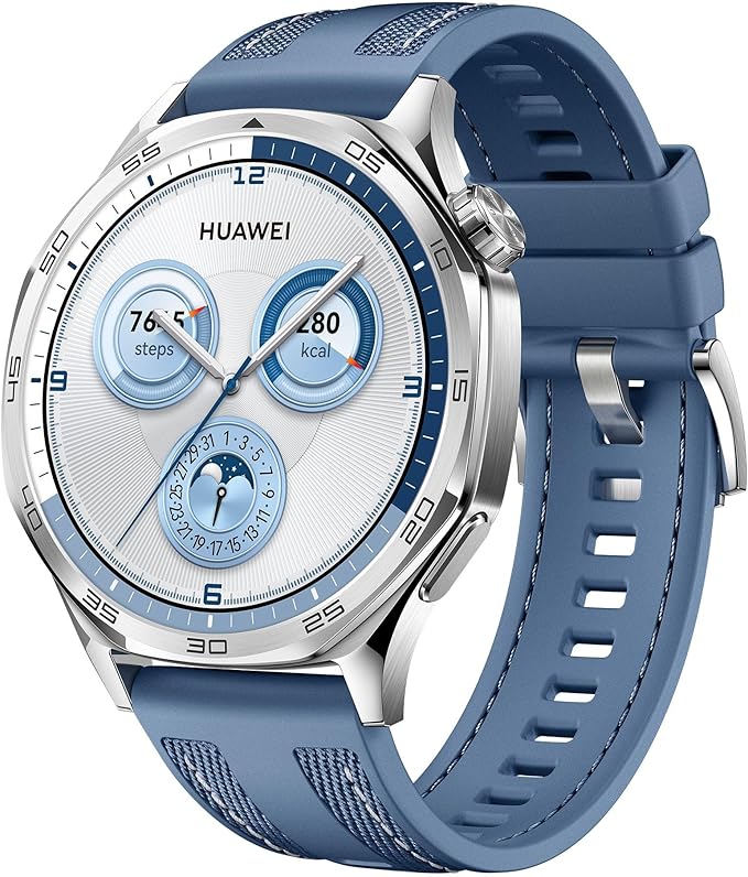 [ Hot Deals] HUAWEI Watch GT 5 46mm Smartwatch, up to 14 Days Battery Life, All New Running and Cycling Sports Smart Watch, Sharp Edged Design, Health Tracking, Compatible with iOS and Android, Blue
