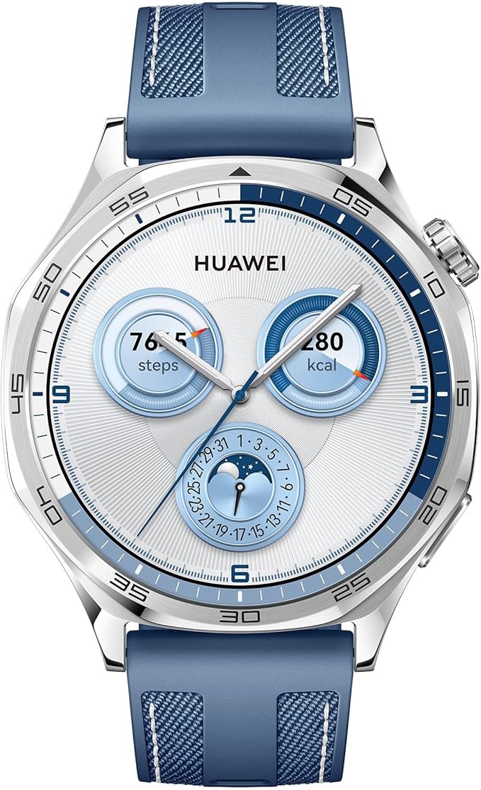 [ Hot Deals] HUAWEI Watch GT 5 46mm Smartwatch, up to 14 Days Battery Life, All New Running and Cycling Sports Smart Watch, Sharp Edged Design, Health Tracking, Compatible with iOS and Android, Blue
