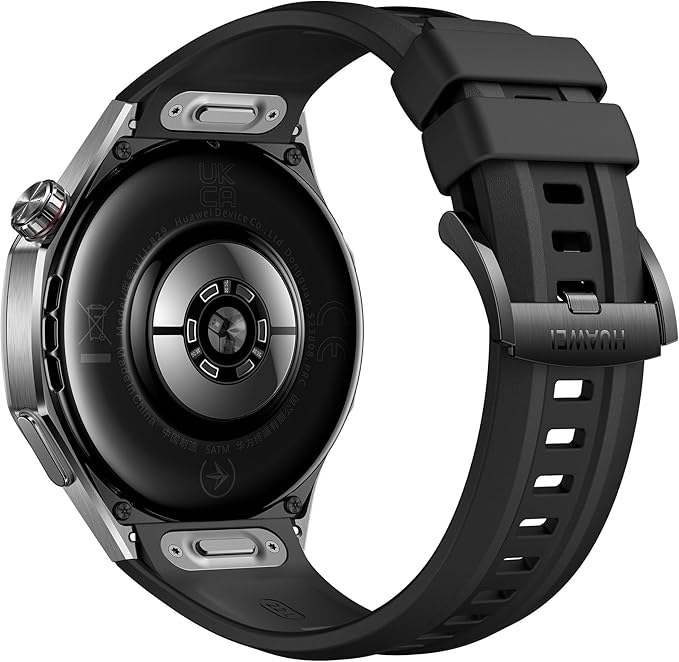 HUAWEI Watch GT 5 Pro 46mm Smartwatch, Rugged Design, 7-Day Battery, Fitness & Health Tracking, iOS & Android Compatible, Black Fluoroelastomer Strap