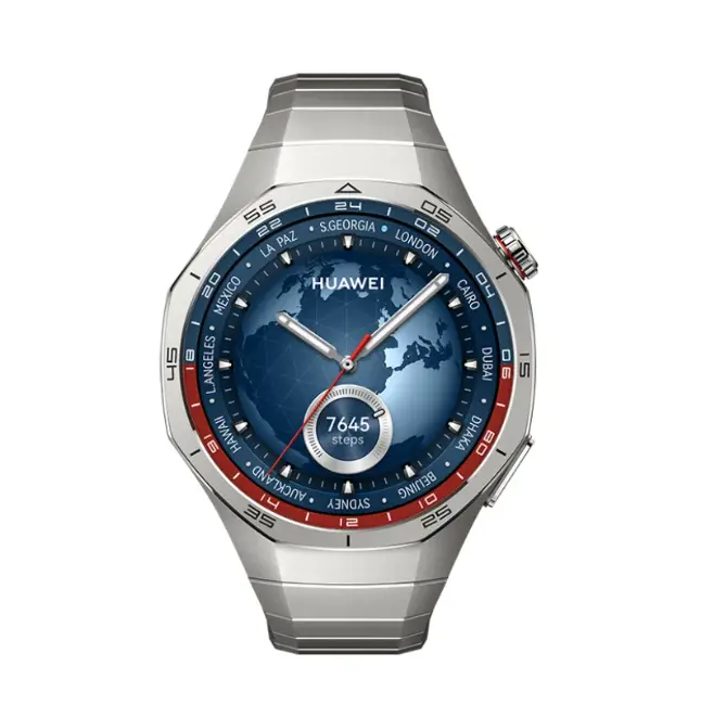 Huawei Watch GT 5 Pro 46mm Smartwatch, Titanium, 14-Day Battery, Fitness & Health Tracking, iOS & Android Compatible, Black Fluor elastomer Strap