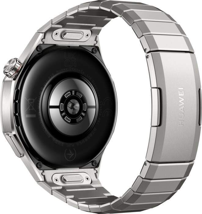 Huawei Watch GT 5 Pro 46mm Smartwatch, Titanium, 14-Day Battery, Fitness & Health Tracking, iOS & Android Compatible, Black Fluor elastomer Strap