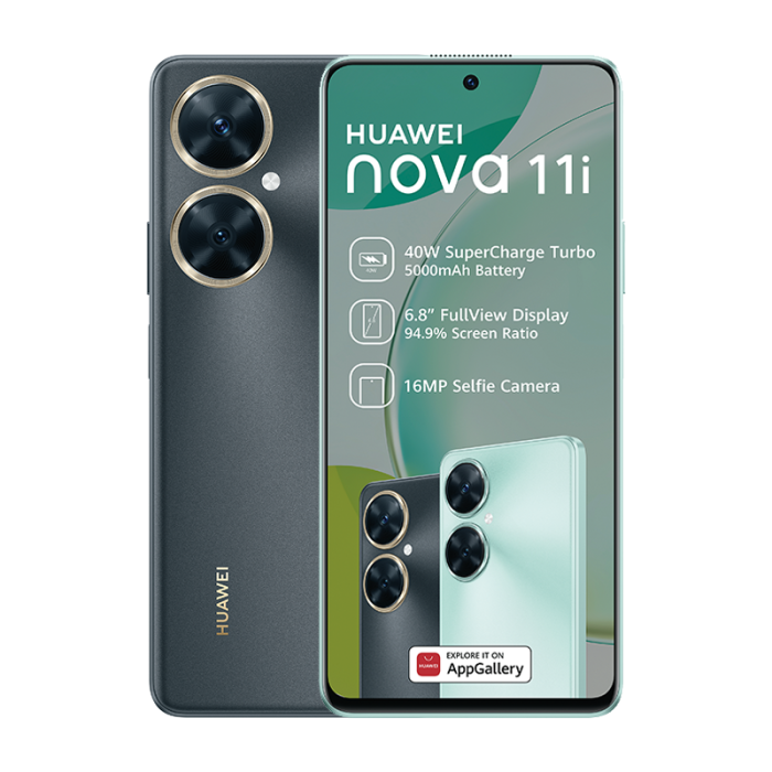 [Huawei Official] Huawei Nova 11i Smartphone 6.8 inches, 8GB RAM 128 GB ROM Dual SIM, Battery 5000 mAh, with a speed of 40W, Fingerprint (side-mounted), Splash and dust resistant.