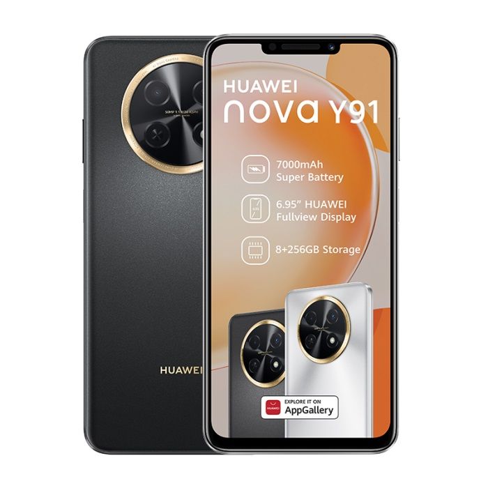 [Special Offer]  Huawei nova Y91 Smartphone LCD display 6.95 inches, Storage 256GB 8GB RAM Fingerprint (side-mounted), Battery 7000 mAh, with a charging speed of 22.5W wired. Splash and dust resistant