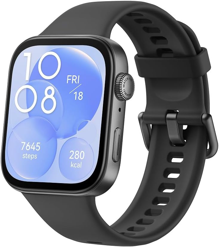 Huawei Watch Fit 3- 1.82" AMOLED Display, Bluetooth Calling, Heart Rate & SpO₂ Monitor, 100+ Workout Modes, GPS, 10-Day Battery, Waterproof – Android & iOS Compatible