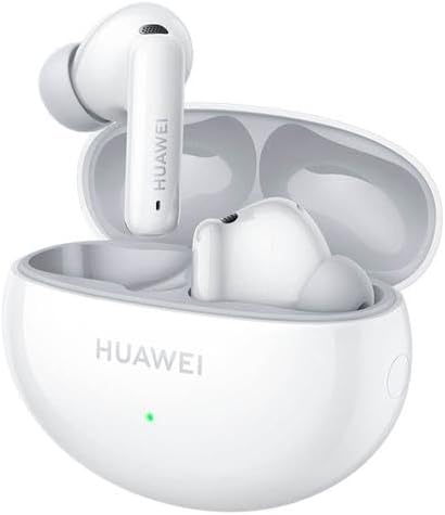 Huawei FreeBuds 6i (Orca-T100) wireless earbuds with Bluetooth 5.3, adaptive ANC, 11mm dynamic drivers, IP54 rating & 35h battery life with fast-charging case.Available in Black and White