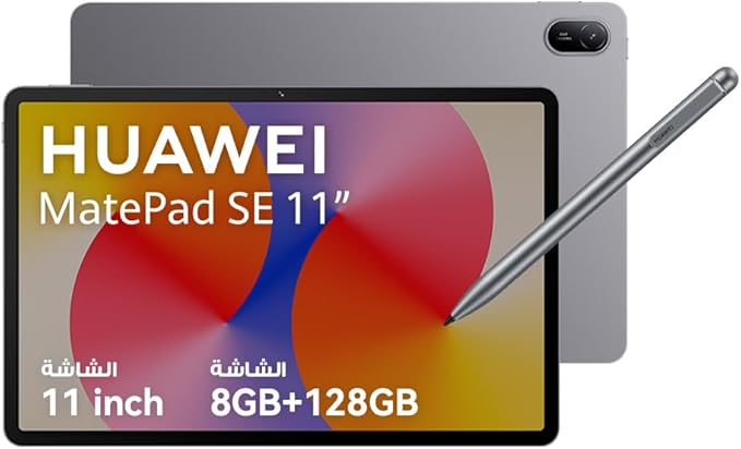 HUAWEI MatePad SE 11 – 11" Tablet with 2.2GHz Octa-Core, 4GB RAM, 128GB Storage, EMUI 14, 7700mAh Battery, Wi-Fi, Slim Metal Body – Ideal for Study, Work & Entertainment
