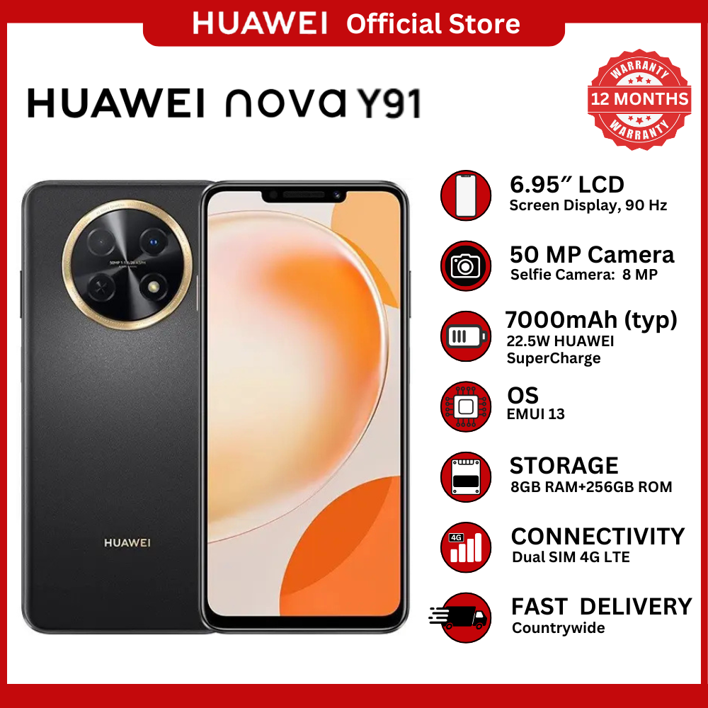 [Special Offer] HUAWEI nova Y91 Smartphone , 6.95" HUAWEI FullView Display, 7000 mAh Super Battery, 300% Super Volume, 8GB+256GB, Starry Circle Design, EMUI 13