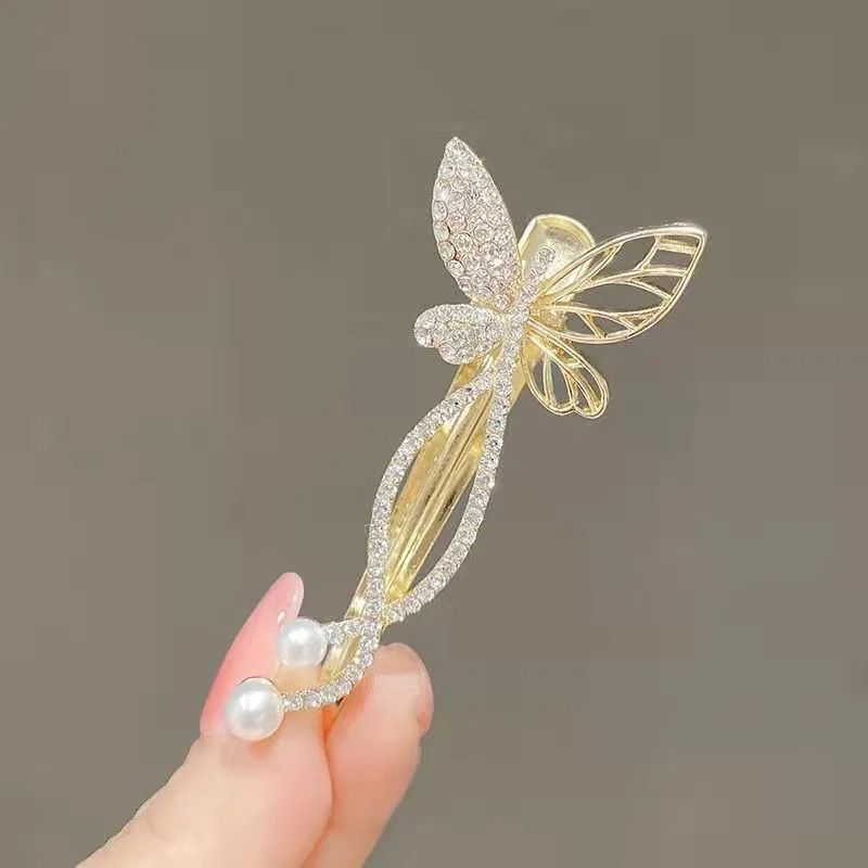 Clip headdress Korean forest butterfly hair clip bangs clip imitation pearl side top clip duckbill clip temperament hair clip