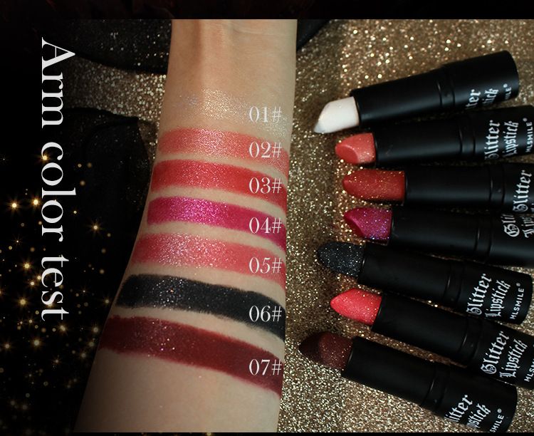European and American popular pearl lipstick matte non stick cup waterproof explosive flash lipstick color European and American Halloween diamond lipstick view 6
