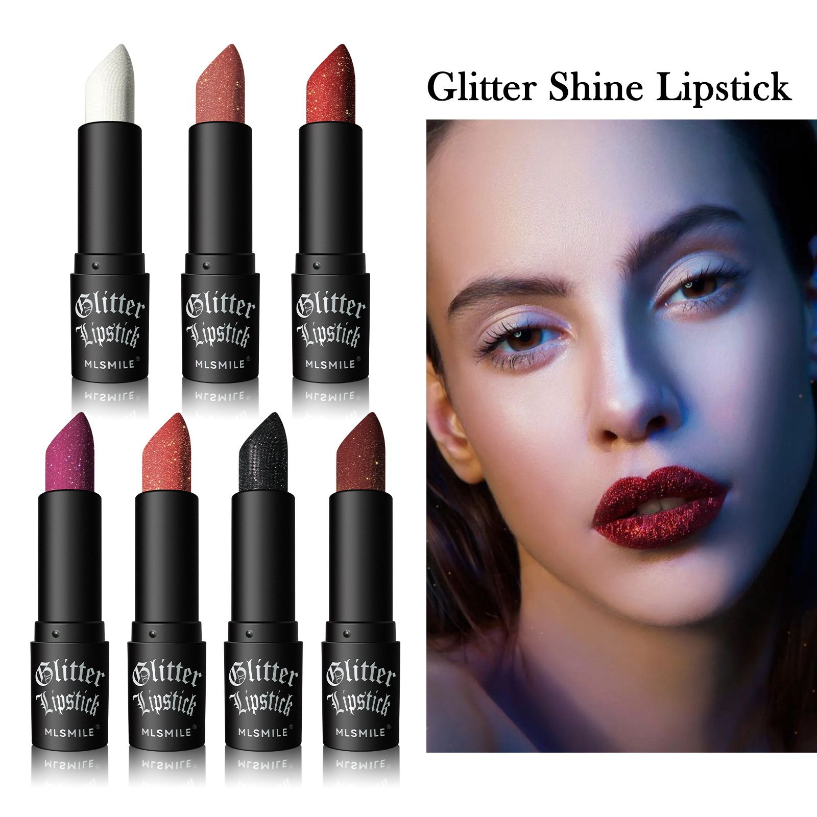 European and American popular pearl lipstick matte non stick cup waterproof explosive flash lipstick color European and American Halloween diamond lipstick