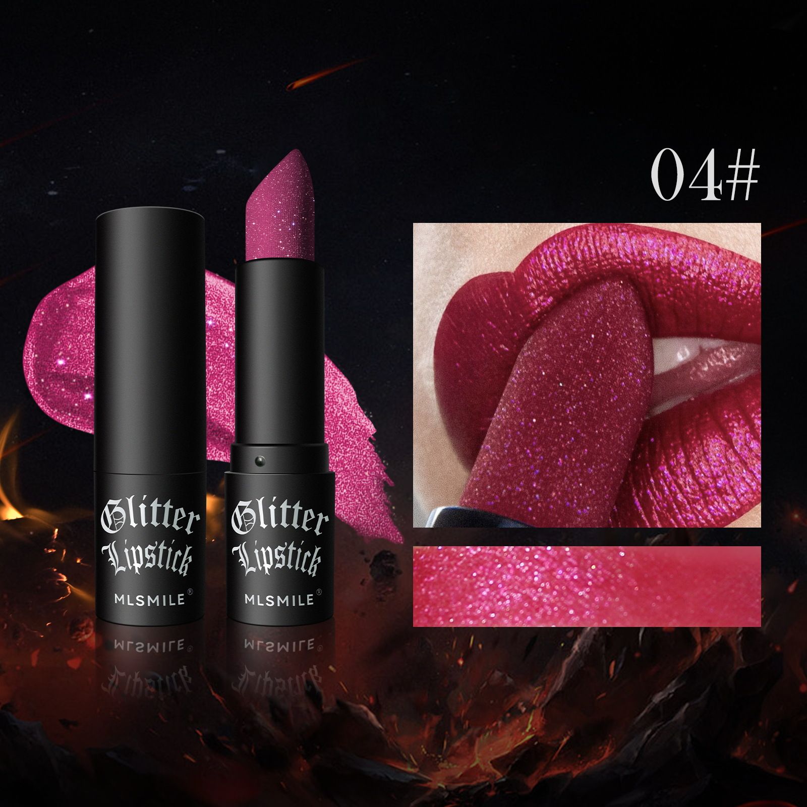 European and American popular pearl lipstick matte non stick cup waterproof explosive flash lipstick color European and American Halloween diamond lipstick view 7