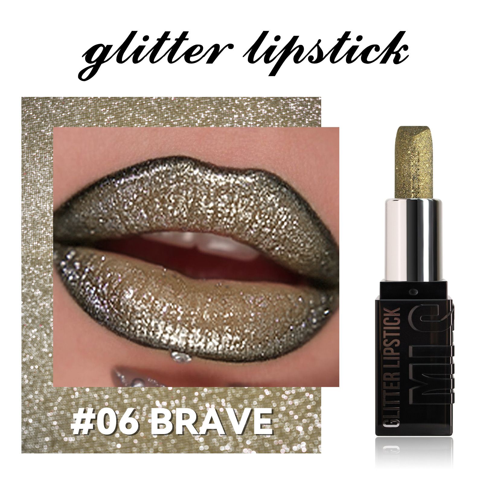 Europe and the United States Explosives Flash Diamond Lipstick Metallic Pearl Non stick Cup Moisturizing&Moisturizing lipstick Matte Lipstick view 8