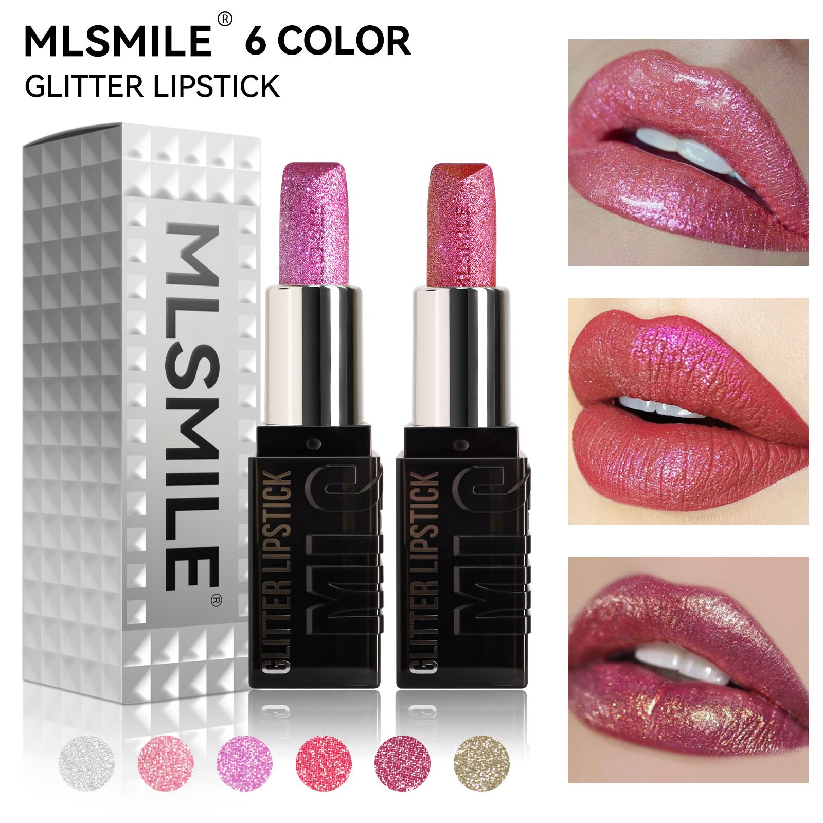 Europe and the United States Explosives Flash Diamond Lipstick Metallic Pearl Non stick Cup Moisturizing&Moisturizing lipstick Matte Lipstick view 4